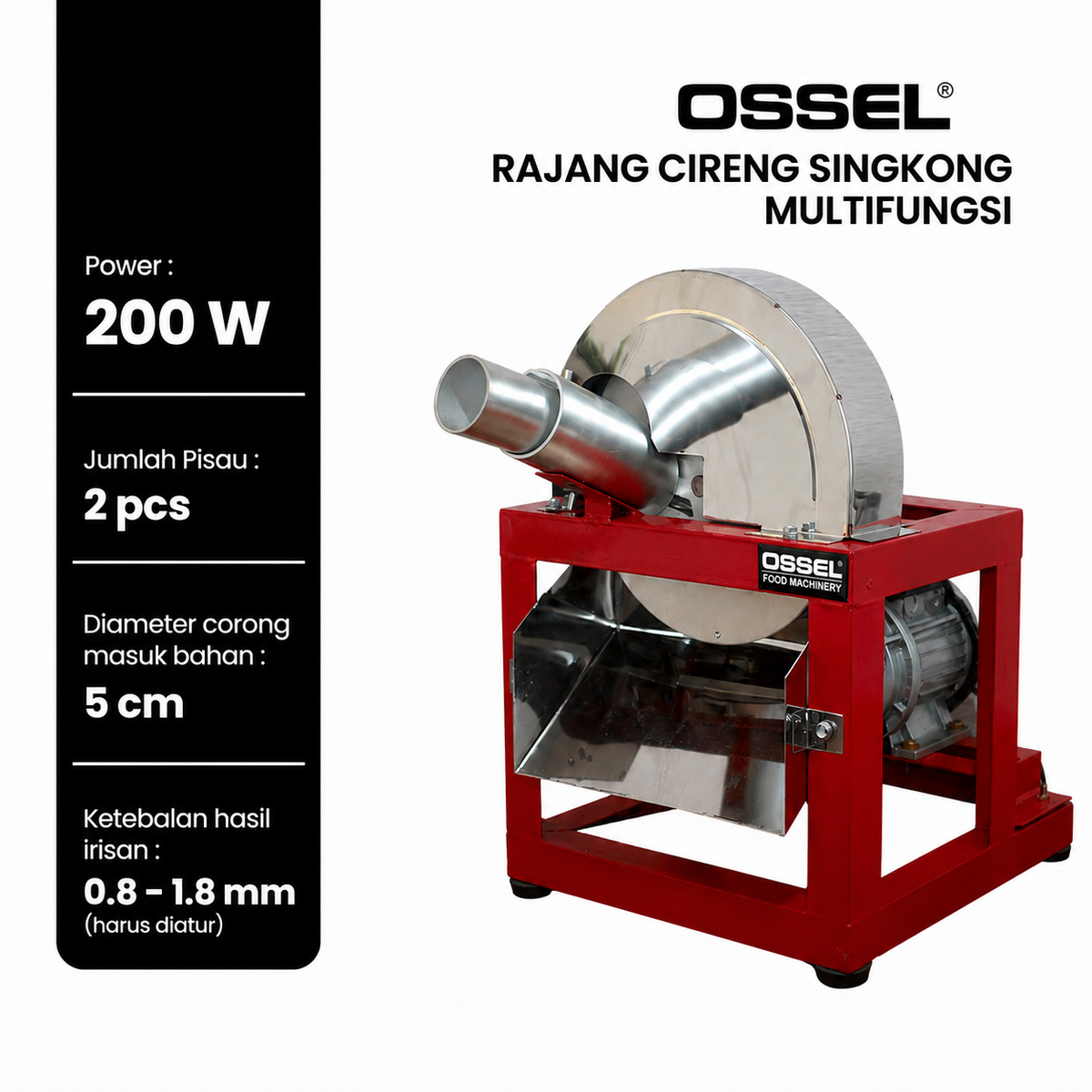 OSSEL Mesin Rajang Cireng Singkong Multifungsi 200 Watt