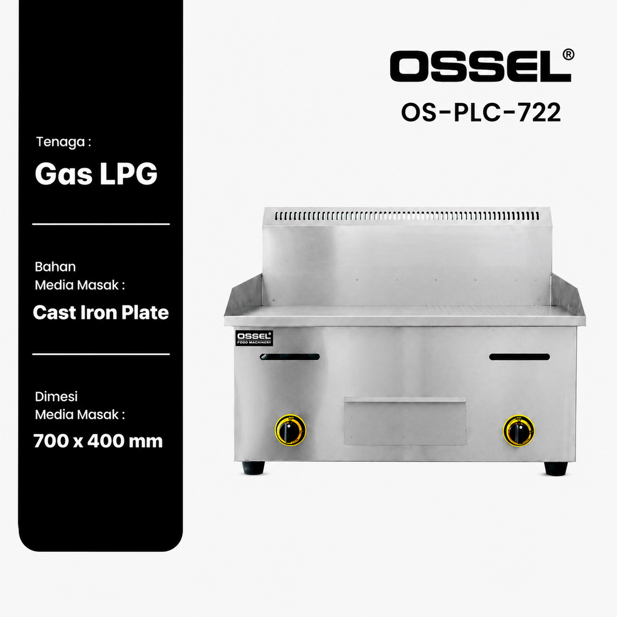 OSSEL Gas Griddle OS-PLC-722