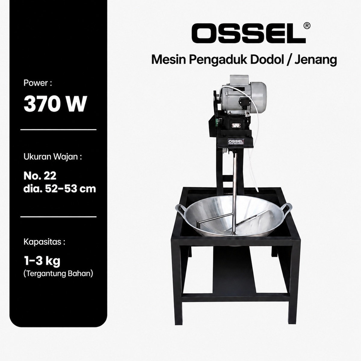 OSSEL Mesin Pengaduk Jenang / Dodol Wajan 52 cm