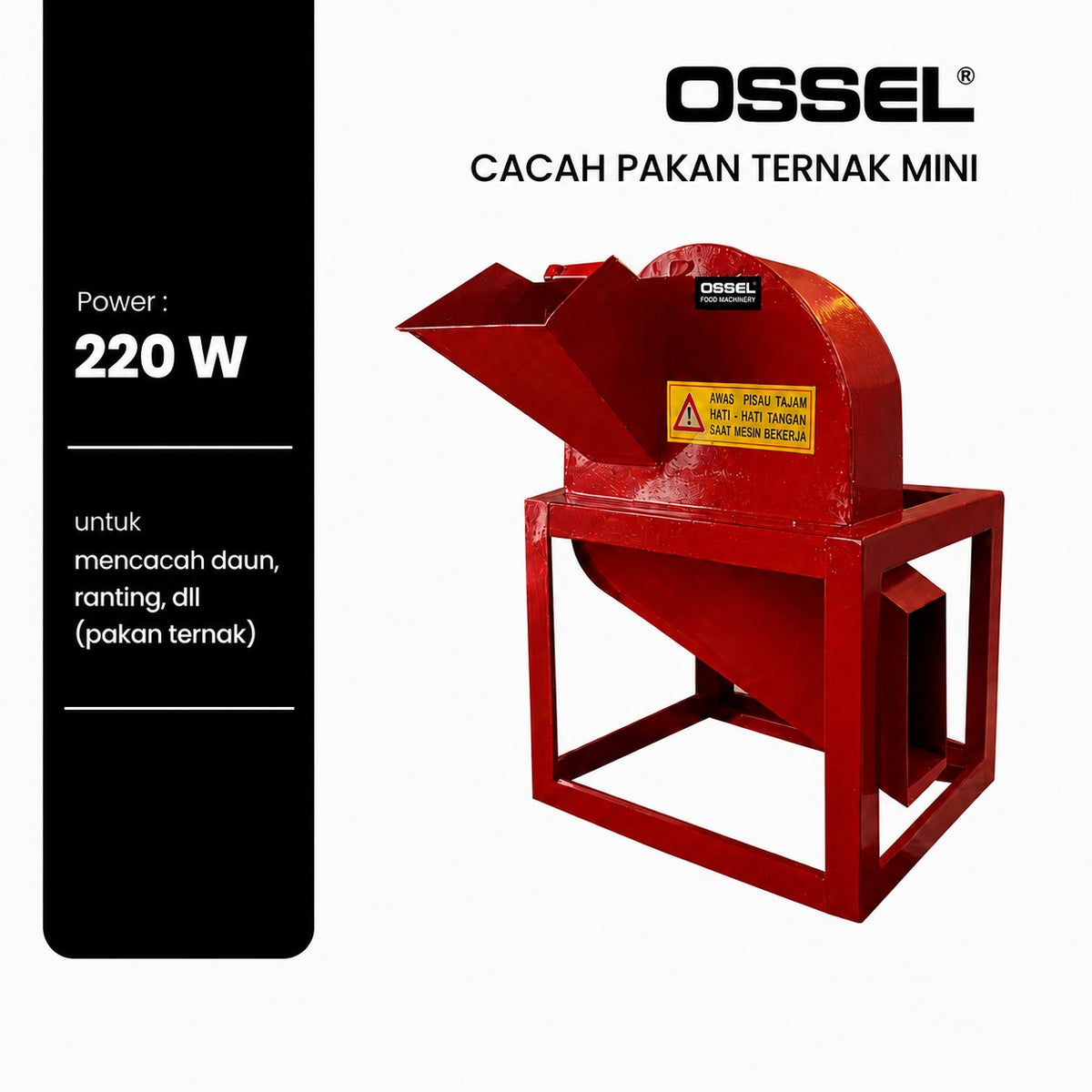 OSSEL Mesin Cacah Pakan Ternak Mini 220 Watt