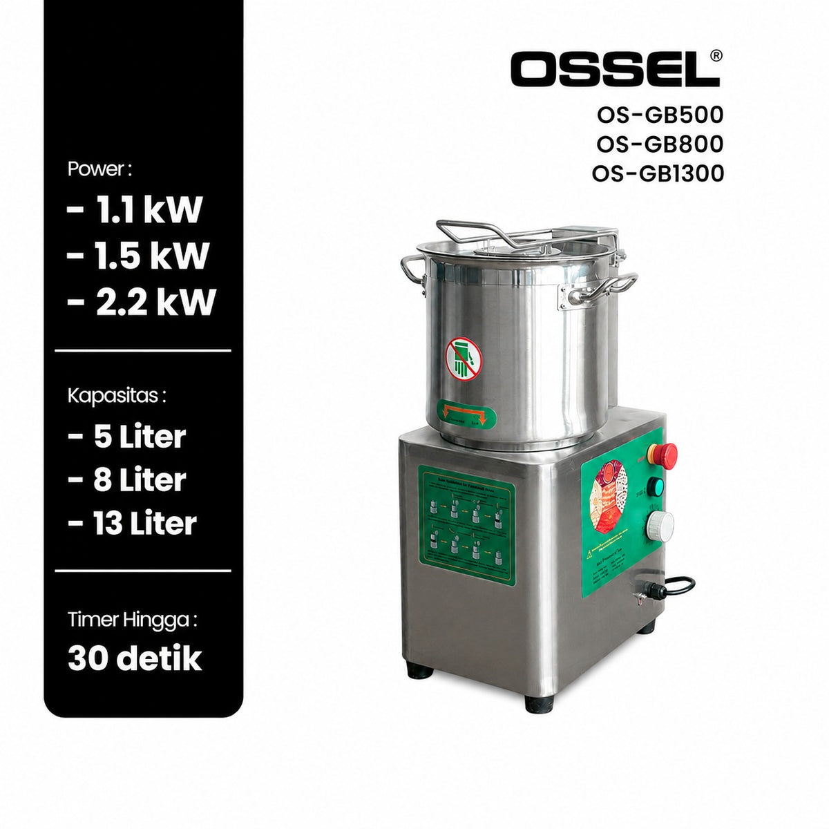 OSSEL Mesin Pengolah Makanan Multifungsi 13 Liter OS-GB1300