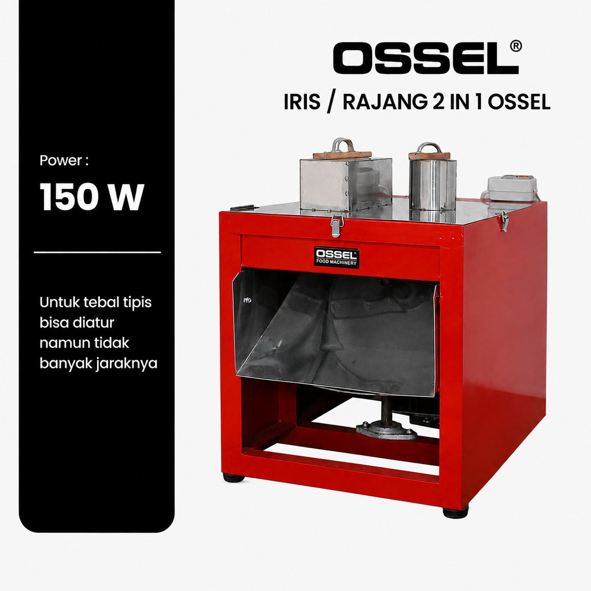 OSSEL Mesin Rajang 2in1 Bulat & Memanjang 150 Watt