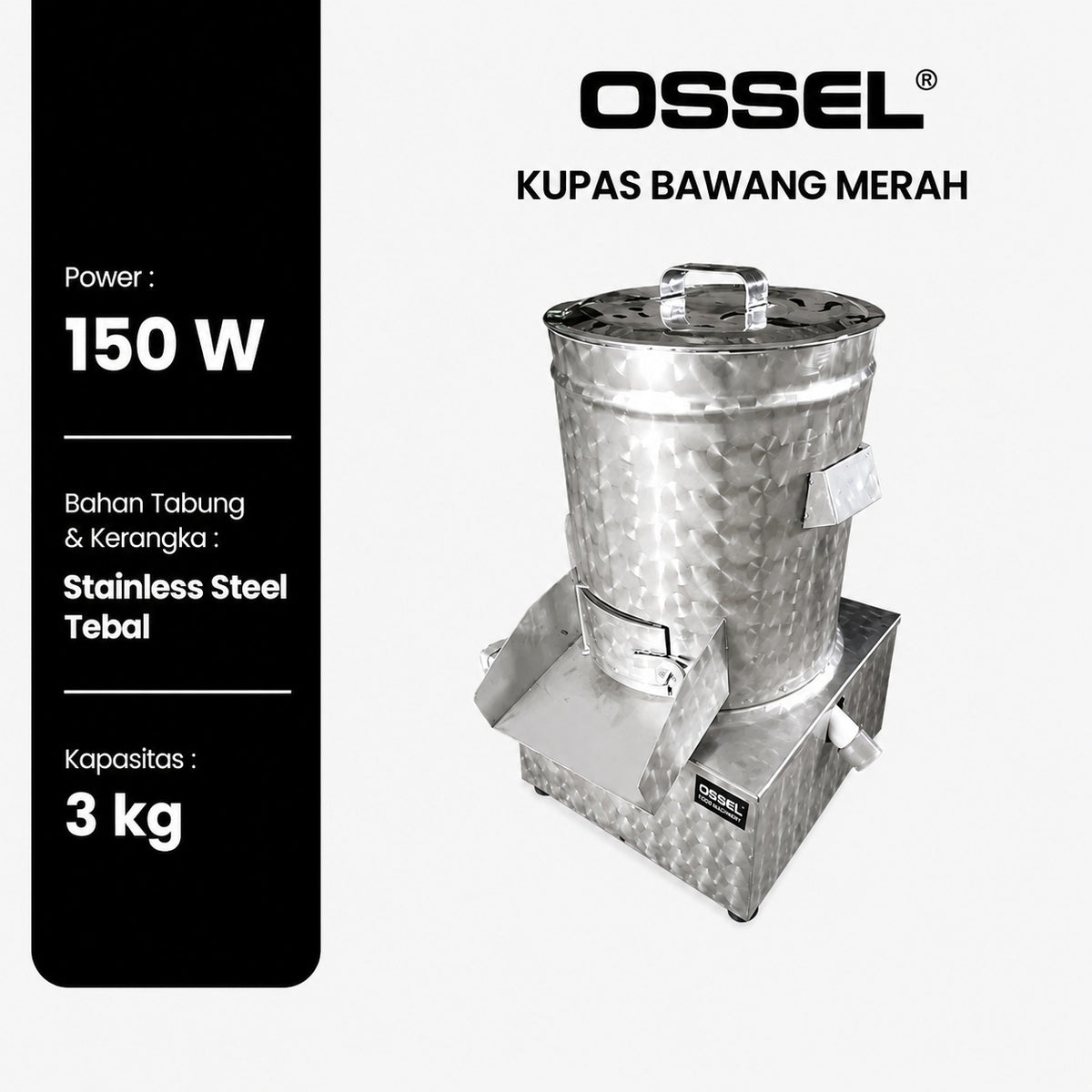 OSSEL Mesin Pengupas Bawang Merah Listrik 3 Kg
